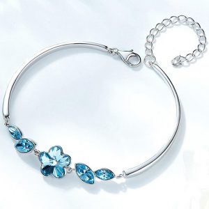 2018 925 Sterling Silver embellished with crystals from Swarovski Blue Girl Bangle