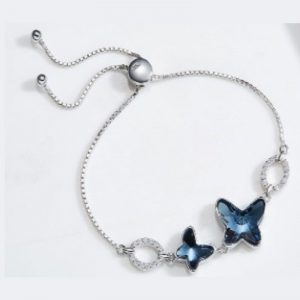 Embellished with crystals from Swarovski 925 Sterling Silver Jewelry Lucky Charm Bracelet
