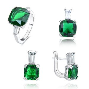 Excellent Design Sterling Silver Colorful Engagement Jewelry Sets