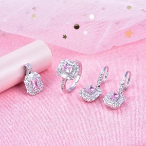 Luxury Custom Pink Gemstone Jewelry Set
