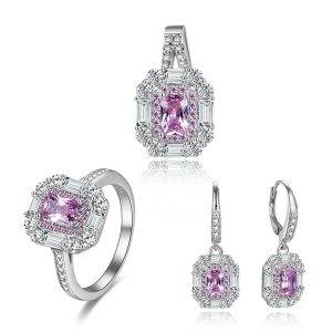 Luxury Custom Pink Gemstone Jewelry Set